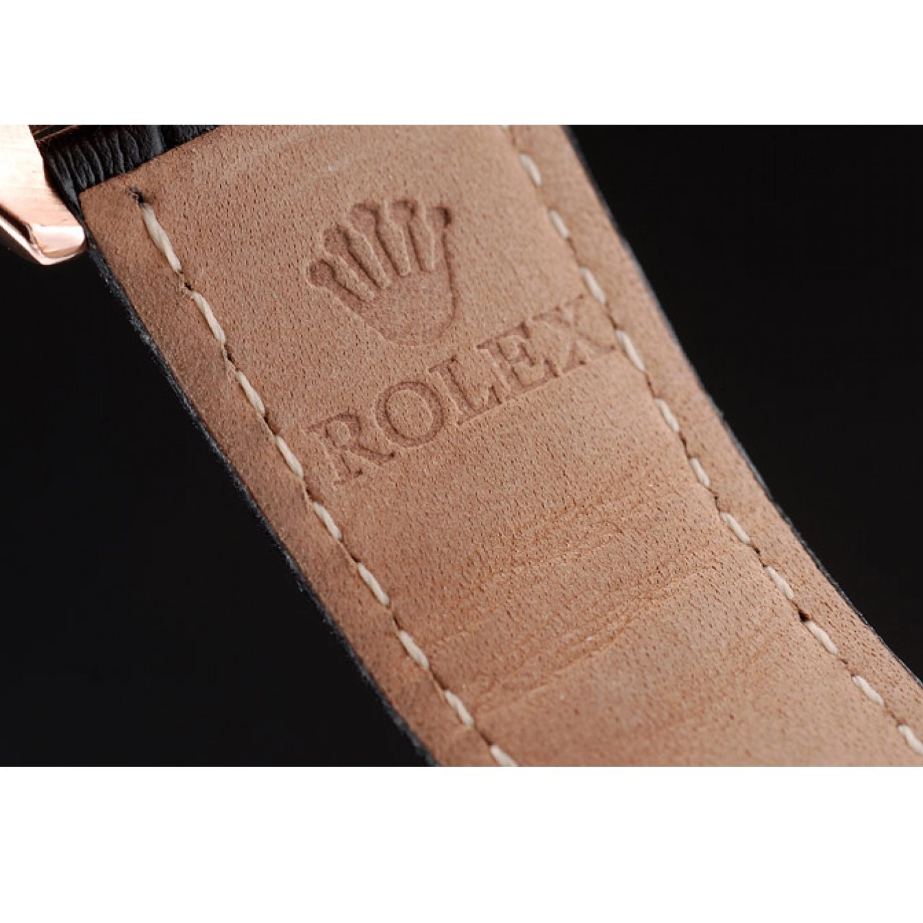 Rolex copies cheap Dial Black Black Leather Strap Rolex Ceramic Bezel Daytona 41975 Brown 0712